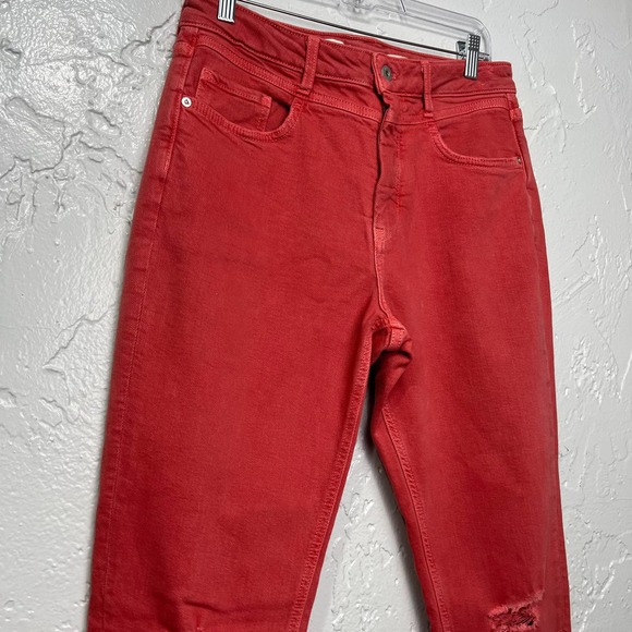 Pilcro for Anthropologie Washed Red High-Rise Slim Jeans Size 31 - Picture 6 of 12